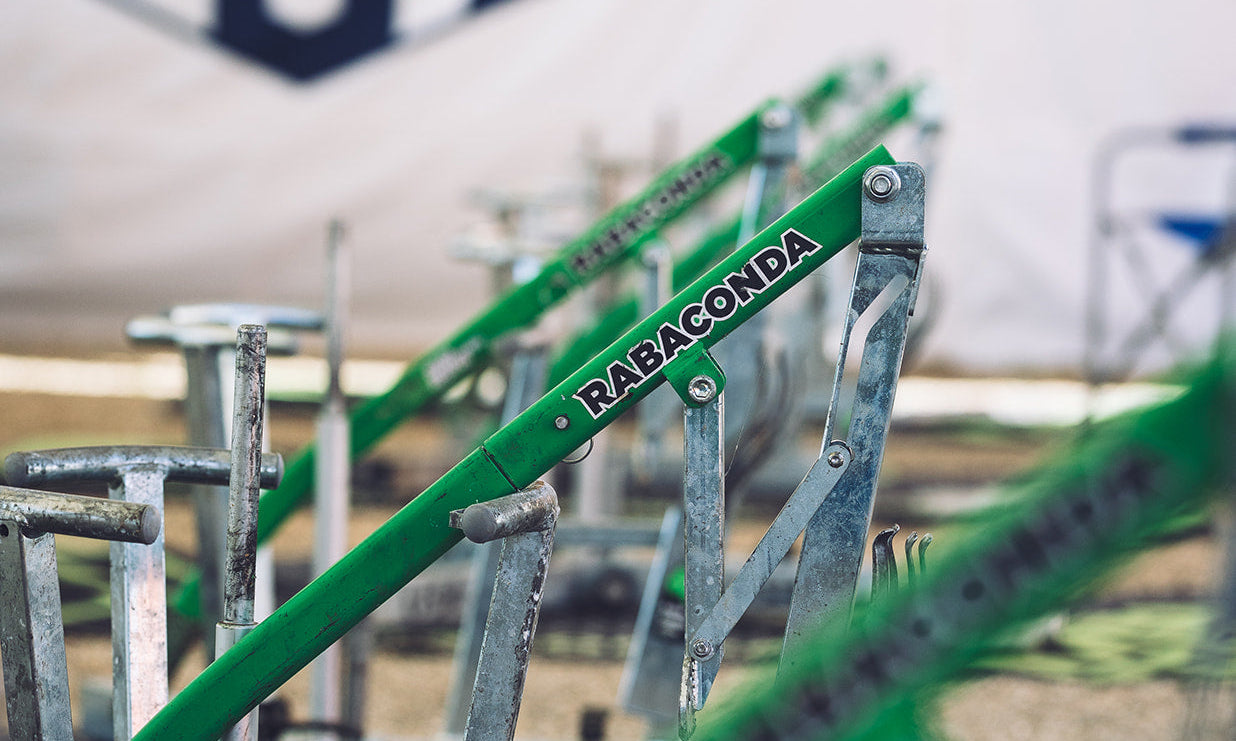 Team USA paddock at the 6DAYS in Portugal with Rabaconda portable tire-changing tools