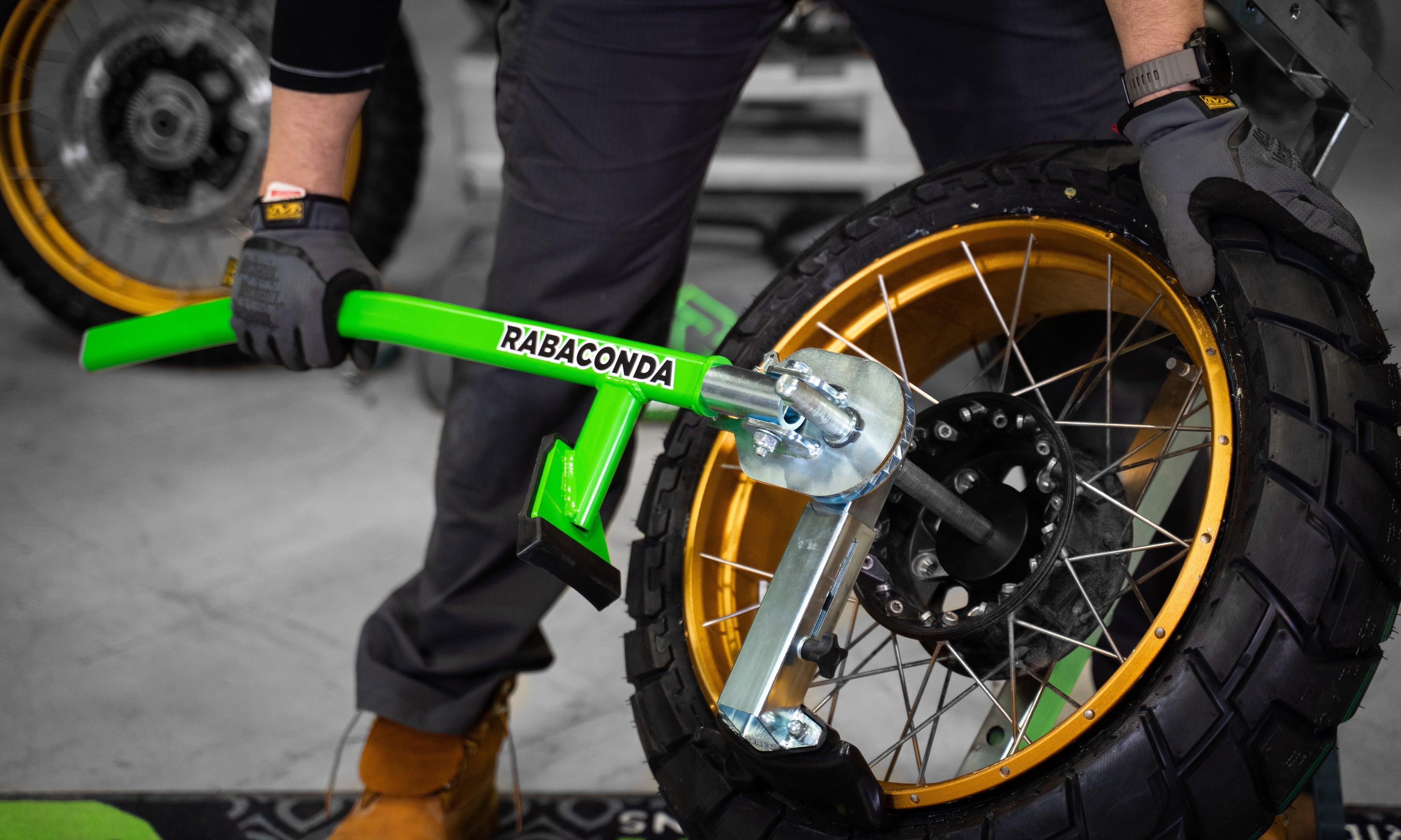 Rabaconda street bike tire changer for home garage tire changes”