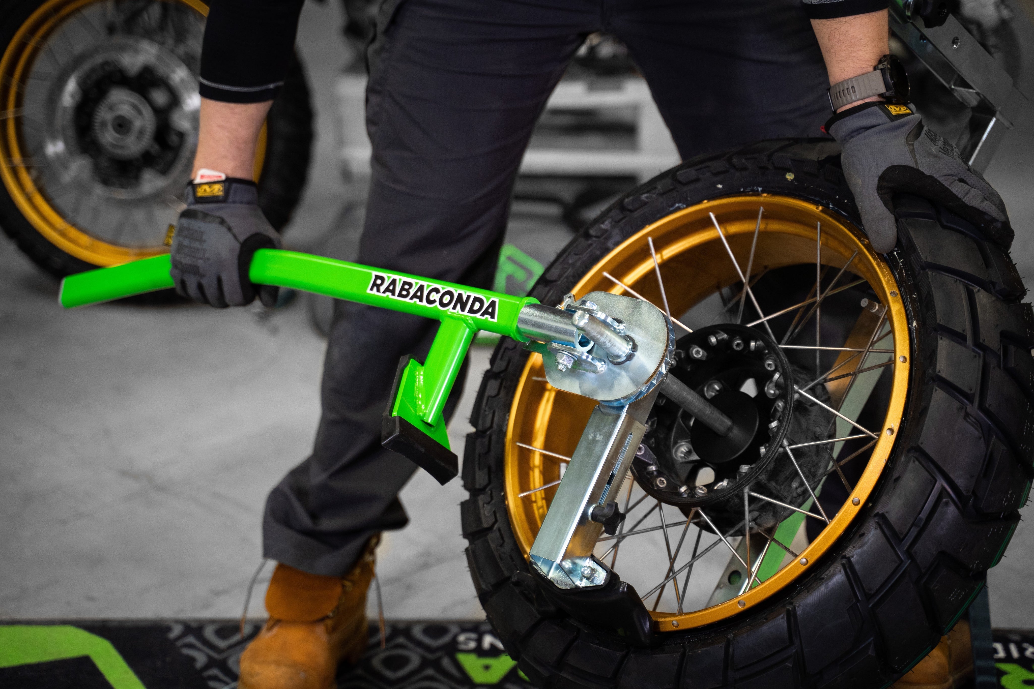 Rabaconda street bike tire changer for home garage tire changes”
