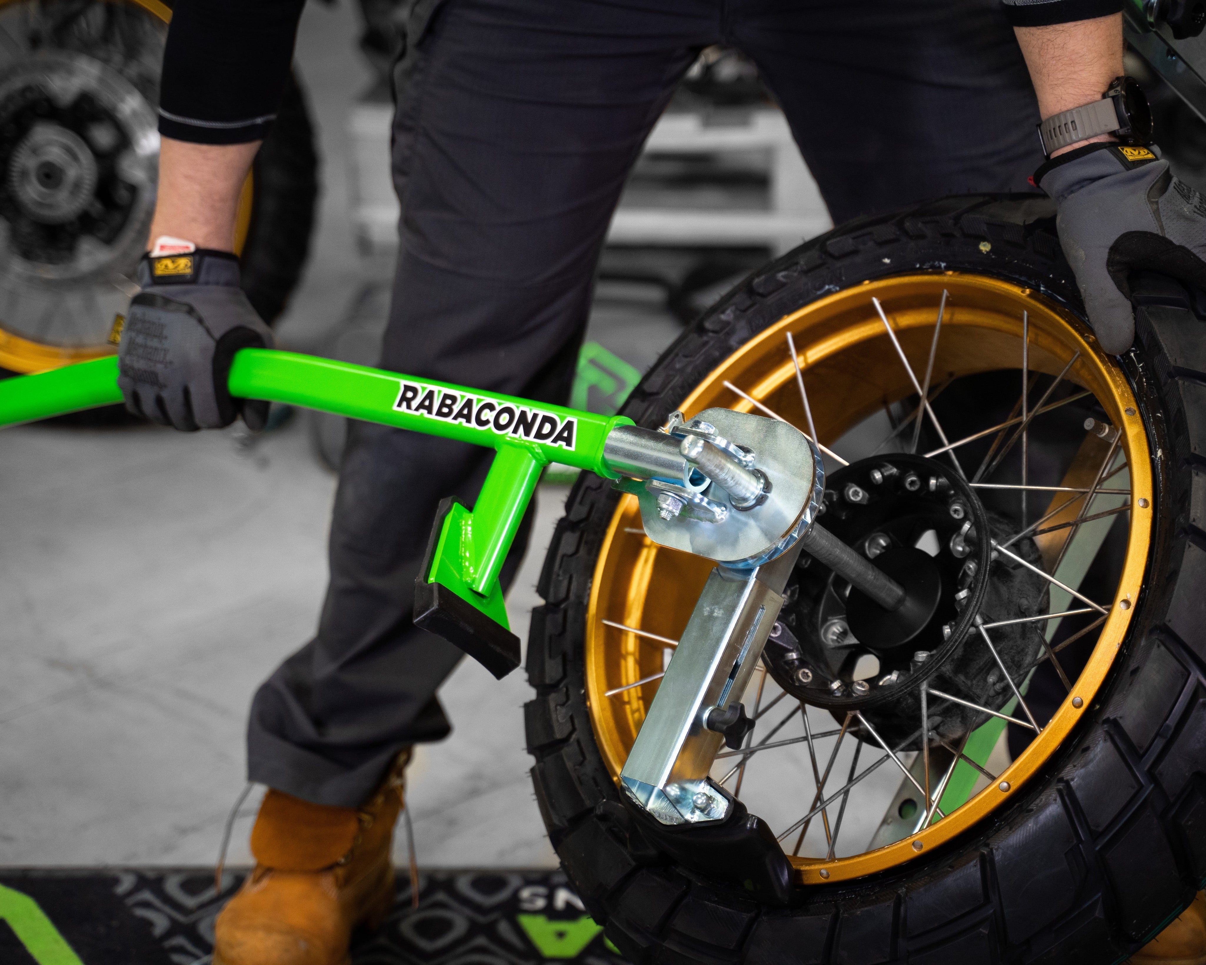Rabaconda street bike tire changer for home garage tire changes”